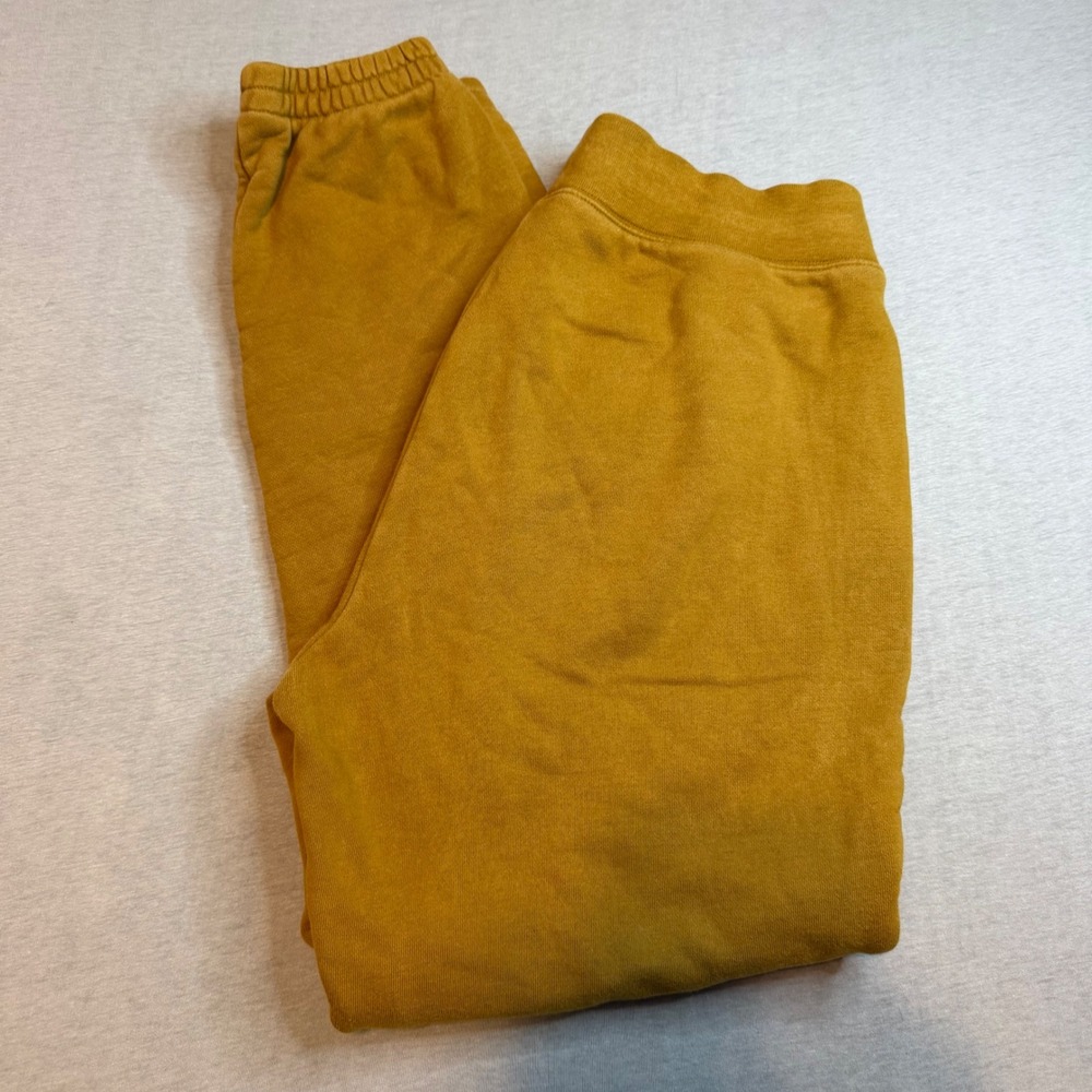 Girlfriend Collective Mustard Yellow Organic Recycled Cotton Joggers Small